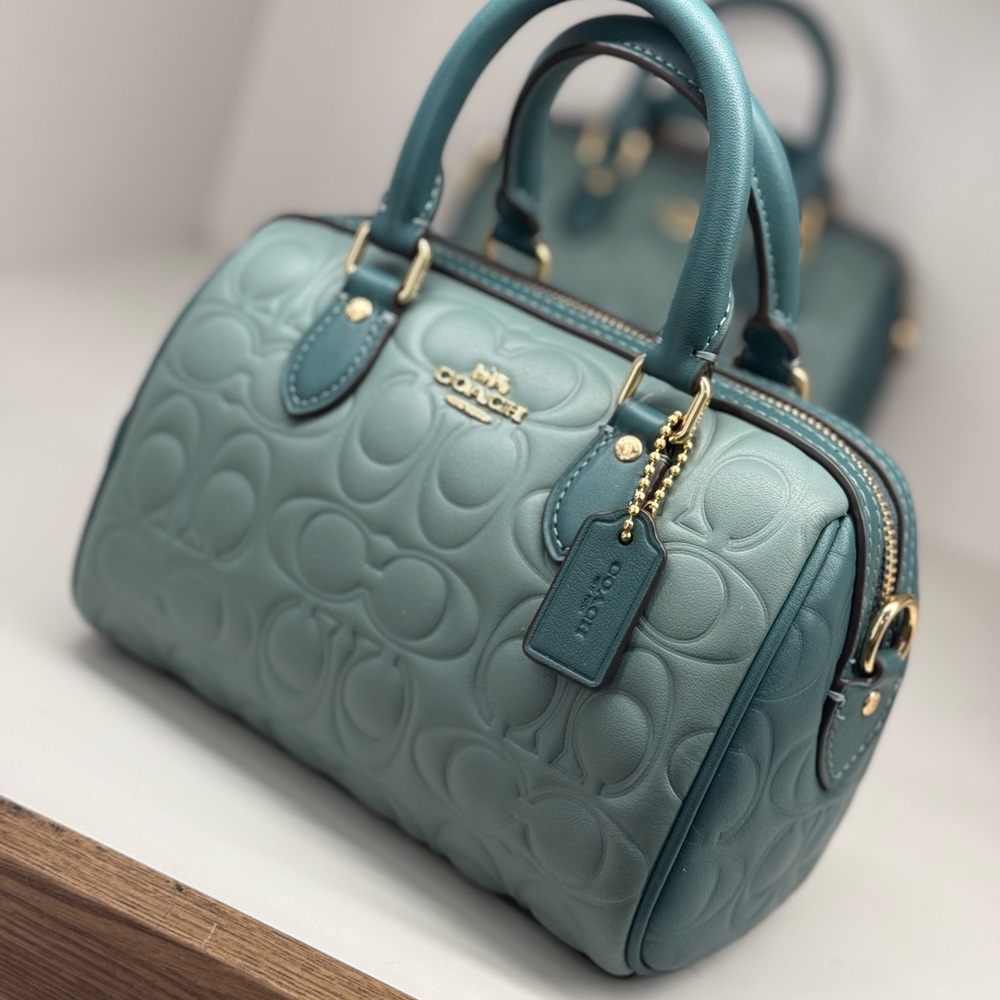 NWT Coach Mini Rowan Crossbody Bag In Blocked Signature Leather CY744 - Picture 7 of 10